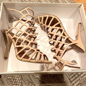 Steve Madden Slithur Caged Heels Nude Size 7